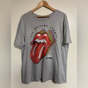 The Rolling Stones Graphic band T-Shirt 1975 US Tour schedule size XL 16 -18